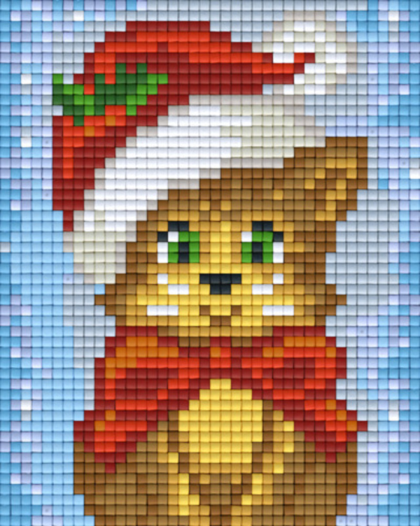 Kitten With Santa Hat One [1] Baseplate PixelHobby Mini-mosaic Art Kits image 0
